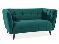 Sofy i kanapy - Signal Sofa CASTELLO 2 VELVET turkusowa tap. BLUVEL 85, z nogami w kolorze wenge - miniaturka - grafika 1