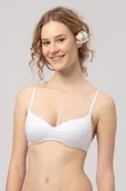 Biustonosze dla dziewczynek - Biustonosz dla nastolatki z miseczkami bez cięć biały TBM 120 - miniaturka - grafika 1