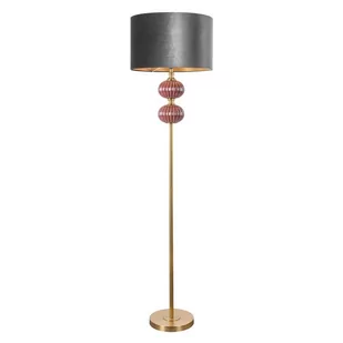 Lampa Stojąca Marita 46X174 Bordowa + Szara + Złota - Lampy stojące - miniaturka - grafika 1