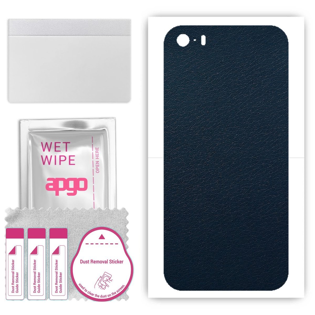 Folia naklejka skórka strukturalna na TYŁ do Apple iPhone 5 - Skóra Granatowa - apgo SKINS