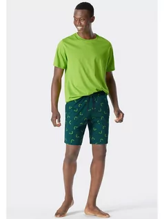 Spodnie męskie - Schiesser Bermudy w kolorze zielonym - grafika 1