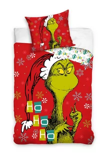 Carbotex, Komplet pościeli bawełnianiej 140X200 + 70X90, Grinch - Pościel dla dzieci - miniaturka - grafika 1