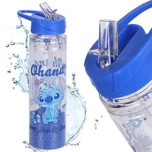 Shakery i bidony sportowe - DISNEY Stitch BUTELKA NA WODĘ z ustnikiem i rączką, transparentny BIDON ZE SŁOMKĄ 550 ml - miniaturka - grafika 1