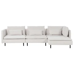 BELIANI Sofa narożnik lewostronny modułowa beżowa tapicerowana 3-osobowa nowoczesna kanapa z poduszką do salonu - Narożniki - miniaturka - grafika 1