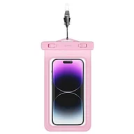 Etui i futerały do telefonów - USAMS Etui wodoodporne 7" YD011 różowy/pink 7FSD1103 - miniaturka - grafika 1
