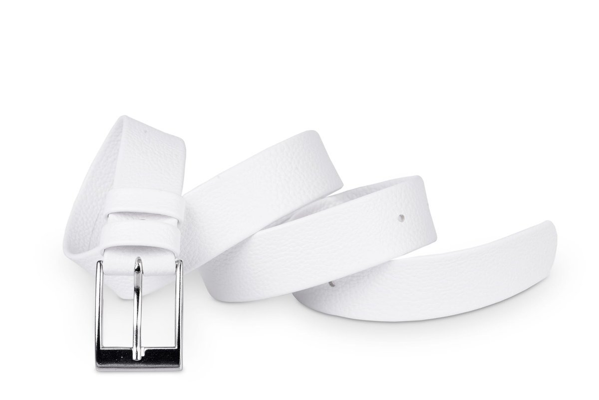 Pasek damski klasyczny biały eko 3 cm