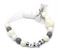 Akcesoria do smoczków - Silikonowa zawieszka z imieniem MIŁOSZ dla niego - miniaturka - grafika 1