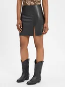 Spódnice - Noisy May Spódnica damska Kobiety Sztuczna skóra czarny jednolity, M - miniaturka - grafika 1