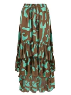 Spódnice - BLE Spódnica w kolorze turkusowo-jasnobrązowym - miniaturka - grafika 1