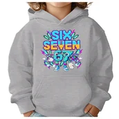 Bluzy dla dziewczynek - BLUZA DZIECIĘCA Z KAPTUREM 67 SIX SEVEN KLOCKI VIRAL 134-140 PREZENT - miniaturka - grafika 1