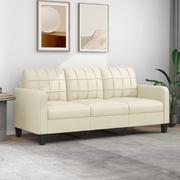 Sofy i kanapy - 3-osobowa sofa, kremowa, 180 cm, sztuczna skóra Lumarko! - miniaturka - grafika 1