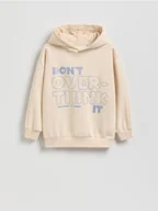 Bluzy dla dziewczynek - Reserved - Bluza z metalicznym nadrukiem - kremowy - miniaturka - grafika 1