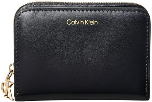 Calvin Klein Damski ściągacz CK średni zamek błyskawiczny wokół LV04F1075G portfele, czarny (czarny), jeden rozmiar, czarny (czarny), Rozmiar Uniwersalny