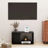 Szafki RTV - The Living Store szafka pod telewizor czarna 60x24x32 cm materiał drewnopochodny - miniaturka - grafika 1