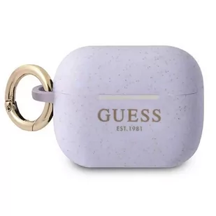 Guess GUAPSGGEU AirPods Pro cover purpurowy/purple Silicone Glitter - Akcesoria do słuchawek - miniaturka - grafika 1