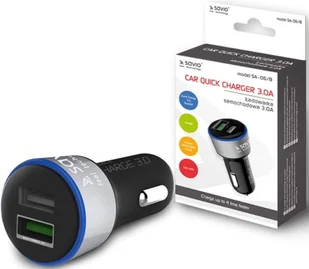 SAVIO SA-06/B Ładowarka samochodowa ze wsparciem Quick Charge 3.0 2xUSB czarny - Ładowarki samochodowe - miniaturka - grafika 6