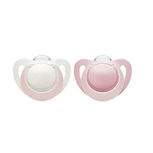 NUK NUK Genius Silikonowy smoczek uspokajający(6-18m) różowy/biały, 2szt. - Smoczki uspokajające - miniaturka - grafika 1