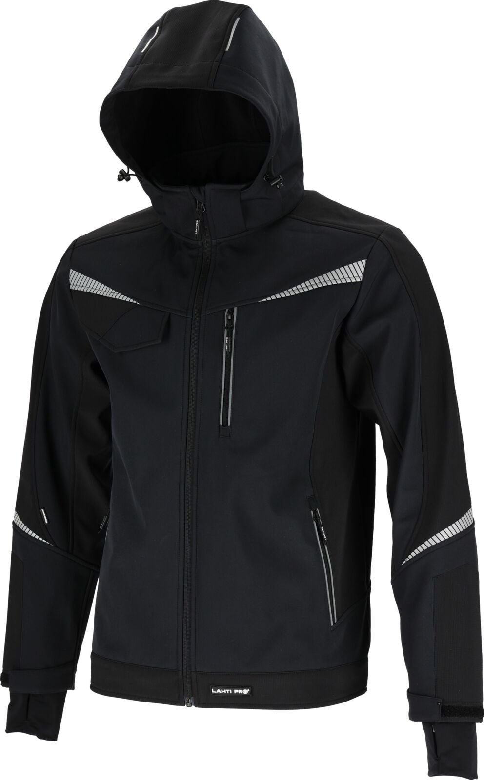 Kurtka męska Lahti Pro KURTKA SOFTSHELL Z KAPT. CZARNA,