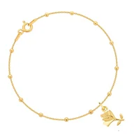 Bransoletki - Pozłacana bransoletka z różą - miniaturka - grafika 1