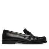 Półbuty damskie - Lordsy Calvin Klein Round Loafer Lth HW0HW03031 Czarny - miniaturka - grafika 1