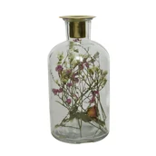 Świeczniki - Świecznik butla szklana z suszonymi kwiatami 16cm - miniaturka - grafika 1