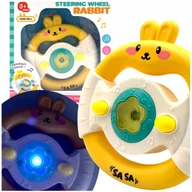 Zabawki interaktywne dla dzieci - Kierownica króliczek z dźwiękiem świecąca Kierownica na baterie dla dziecka - miniaturka - grafika 1