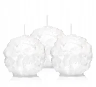Świece - Świece kule ŚNIEŻYNKA 7cm świeczki kule 3szt BIAŁE - miniaturka - grafika 1