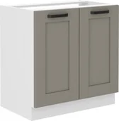 Szafki kuchenne - Szafka pod zlewozmywak LAILI – szerokość 80 cm, jasnoszara/biała - miniaturka - grafika 1