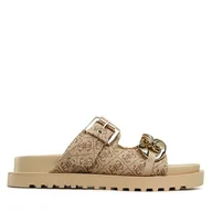 Klapki i japonki damskie - Klapki Guess Fatema2 FL6FT2 FAL03 Brązowy - miniaturka - grafika 1