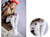 Rajstopy - Białe rajstopy w śmieszne koty 40 den 116-122 Bianco - miniaturka - grafika 1