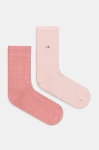 Calvin Klein skarpetki 2-pack damskie kolor różowy 701230656 - Skarpetki damskie - miniaturka - grafika 1