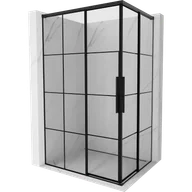 Kabiny prysznicowe - Mexen Rox Duo kabina prysznicowa rozsuwana 120 x 80 cm, czarna kratka, czarna - 8C2D-120-080-70-77 - miniaturka - grafika 1