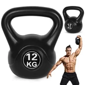 Kettlebell - Homelux Kettlebell 12 kg czarny - miniaturka - grafika 1