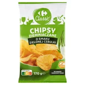 Chipsy - Carrefour Classic Chipsy ziemniaczane o smaku zielonej cebulki 170 g - miniaturka - grafika 1