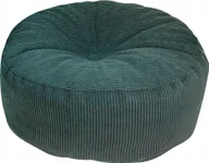 Pufy i podnóżki - Pufa Okrągła Roller Podnóżek Sztruks Zieleń 47x20 - miniaturka - grafika 1