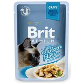 Mokra karma dla kotów - Brit Premium Kot Premium with Chicken Fillets for Adult Cats GRAVY 85g - miniaturka - grafika 1