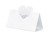 Gadżety dla niej i dla niego - PartyDeco Wizytówki na stół, Serce, 10 sztuk - miniaturka - grafika 1