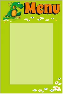 Tabliczka Menu Przedszkola ze Smokiem PCV 45x30cm - Tablice i flipcharty - miniaturka - grafika 1