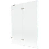 Parawany nawannowe - Mexen Lunar parawan nawannowy 2-skrzydłowy lewy 130 x 150 cm, transparent, nikiel szczotkowany - 897-130-100-97-00-L - miniaturka - grafika 1