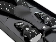 Dodatki do ubrań - Czarne szelki do spodni w białe nuty Dla Muzyka SZ146 - miniaturka - grafika 1