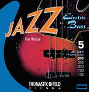 Struny gitarowe  - Thomastik JF34043 682711) struny do gitary basowej Jazz Bass Seria Nickel Flat Wound Roundcore 043 - miniaturka - grafika 1