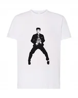 Koszulki męskie - T-SHIRT MĘSKI NADRUK ELVIS PRESLEY MODNY r. L - miniaturka - grafika 1