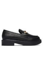 Półbuty damskie - LOVE MOSCHINO Loafersy JA10094G0NIA0000 Czarny - miniaturka - grafika 1