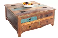 Ławy i stoliki kawowe - Interior Stolik dekoracyjny Porto drewno z odzysku 70cm (Z37361) - miniaturka - grafika 1