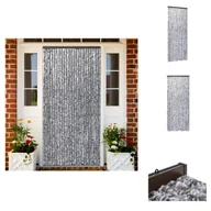 Zasłony - vidaXL Zasłona przeciw owadom brązowo-beżowa 90x220 cm szenilowa - moskitiera - miniaturka - grafika 1