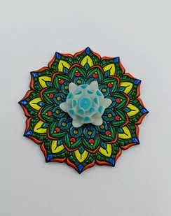 Podstawka pod kadzidełka - zielona mandala - Kadzidła i dodatki - miniaturka - grafika 1