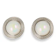 Kolczyki - Klipsy do uszu srebrne z perełką - miniaturka - grafika 1