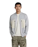 Koszulki męskie - G-STAR RAW Męski T-shirt Tweeter Bomber Zip Ls, szary (magnez D136-1328), XS - miniaturka - grafika 1