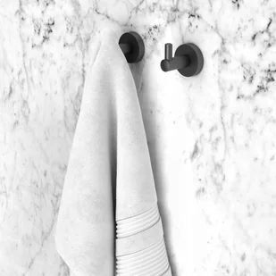 Punktowy uchwyt na ręcznik okrągły czarny - Akcesoria łazienkowe Punktowy uchwyt na ręcznik okrągły czarny - Akcesoria łazienkowe - miniaturka - grafika 1