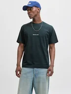 Koszulki męskie - Jack & Jones Koszulka w kolorze ciemnozielonym - miniaturka - grafika 1